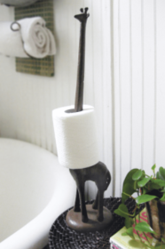 Rustic Cast Iron Giraffe Paper Towel Holder