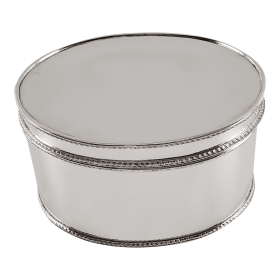 Biscuit Box Hinged Oval Gadroon 7.25" x 6" x  4"