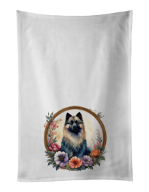 Keeshond and Flowers Kitchen Towel Set of 2