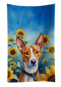 Basenji in Sunflowers Kitchen Towel