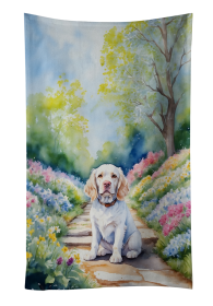 Clumber Spaniel Spring Path Kitchen Towel
