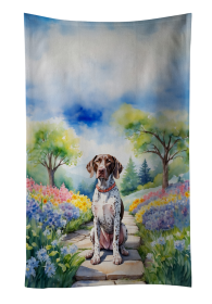 German Shorthaired Pointer Spring Path Kitchen Towel