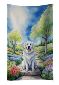 Great Pyrenees Spring Path Kitchen Towel