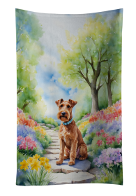 Irish Terrier Spring Path Kitchen Towel