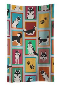 Lots of Siberian Husky Kitchen Towel