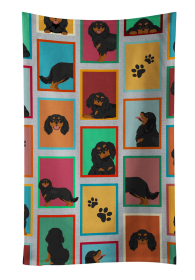 Lots of Black and Tan Cavalier King Charles Spaniel Kitchen Towel