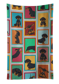 Lots of Black and Tan Dachshund Kitchen Towel