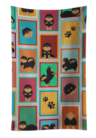 Lots of Black and Tan Pomeranian Kitchen Towel
