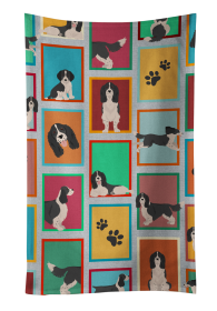 Lots of Black and White English Springer Spaniel Kitchen Towel
