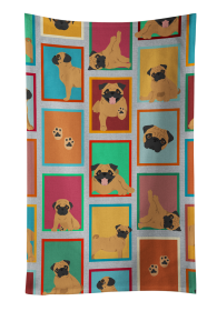 Lots of Apricot Pug Kitchen Towel