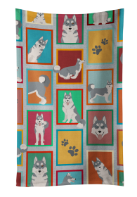 Lots of Grey Siberian Husky Kitchen Towel