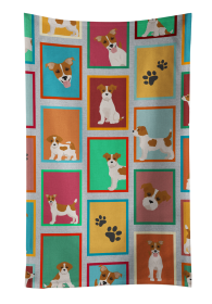 Lots of Red and White Jack Russell Terrier Kitchen Towel