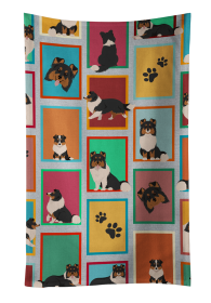 Lots of Tricolor Sheltie Kitchen Towel
