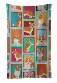 Lots of Red Cardigan Corgi Kitchen Towel