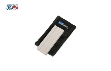 AccuSharp Natural Arkansas Pocket Stone + Carrying Pouch Made in USA
