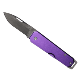 Bear & Son 110 Purple Lightweight Slip Joint Drop Point Knife Alum Handle