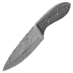 Timber Wolf River Bottom Knife + Sheath 9" Damascus Steel Blade 9" Damascus Steel Blade