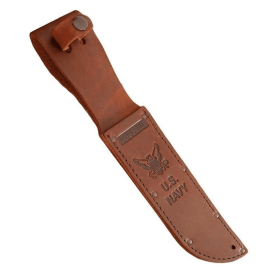 KA-BAR US Navy Knife Sheath Brown Leather Fits 7" Blade Kni