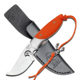 ELK Ridge Professional Knife Fixed Plain Blade Orange G10 Handle