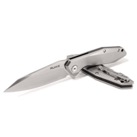 Ruike Folding Knife Large Blade Stainless Steel Handle Safety Lock