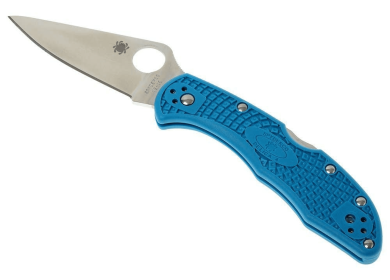 Spyderco Delica Knife Flat Ground Blade Blue VG-10 FRN Handle