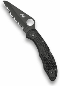 Spyderco Salt 2 Lightweight Folding Knife Serrated Black Blade