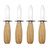 WONIU 4 Pack Stainless Steel Clam Oyster Pry Knife Opener With Wooden Handle and Protective Barrier