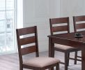 Contemporary Antique Cherry 7pc Dining Set Table And 6x Side Chairs Melamine Table Top Fabric Cushion Seats Chairs Solid wood Dining Room Furniture
