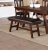 Dining Table 4x Side Chairs 1x Bench 6pcs Dining Set Walnut Finish Dining Room Furniture Transitional Style