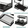 2 Tier Under Sink Organizers Pull Out Under Cabinet Basket Storage Shelf Sliding Drawer for Kitchen Bathroom