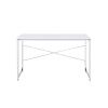 ACME Tennos Writing Desk, White & Chrome Finish 93190