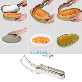WOWZY RED Watermelon or any Melon Slicer and Cake Cutter (Style: Wowzy - All Steel)