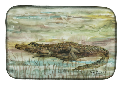 Sunset Dish Drying Mat (Color: Alligator, size: 14 x 21)