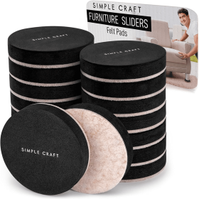 Simple Craft 16pcs Felt Furniture Sliders for Hardwood Floors (Color: FP)