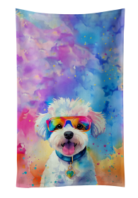 Bichon Frise Hippie Dawg Kitchen Towel (Color: 194030852804)