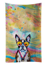 Boston Terrier Hippie Dawg Kitchen Towel (Color: 194030852859)