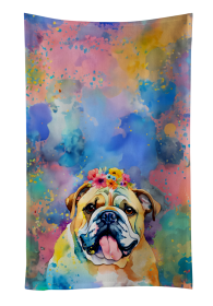 English Bulldog Hippie Dawg Kitchen Towel (Color: 194030852941)