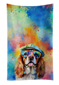 Cavalier Spaniel Hippie Dawg Kitchen Towel (Color: 194030853030)