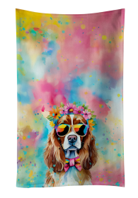 Cavalier Spaniel Hippie Dawg Kitchen Towel (Color: 194030853047)