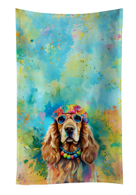 Cocker Spaniel Hippie Dawg Kitchen Towel (Color: 194030853115)