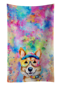 Corgi Hippie Dawg Kitchen Towel (Color: 194030853139)