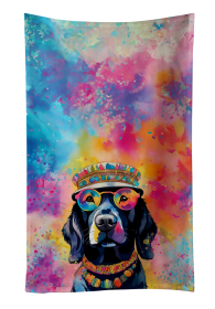 Black Labrador Hippie Dawg Kitchen Towel (Color: 194030853382)