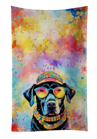 Black Labrador Hippie Dawg Kitchen Towel (Color: 194030853405)