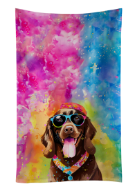 Chocolate Labrador Hippie Dawg Kitchen Towel (Color: 194030853443)