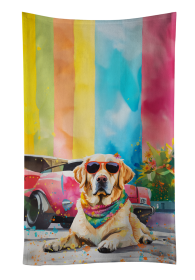 Yellow Labrador Hippie Dawg Kitchen Towel (Color: 194030853481)