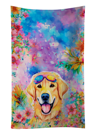 Yellow Labrador Hippie Dawg Kitchen Towel (Color: 194030853498)