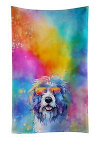 Old English Sheepdog Hippie Dawg Kitchen Towel (Color: 194030853528)