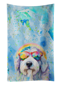 Old English Sheepdog Hippie Dawg Kitchen Towel (Color: 194030853535)