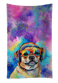 Pug Hippie Dawg Kitchen Towel (Color: 194030853610)