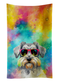 Schnauzer Hippie Dawg Kitchen Towel (Color: 194030853719)